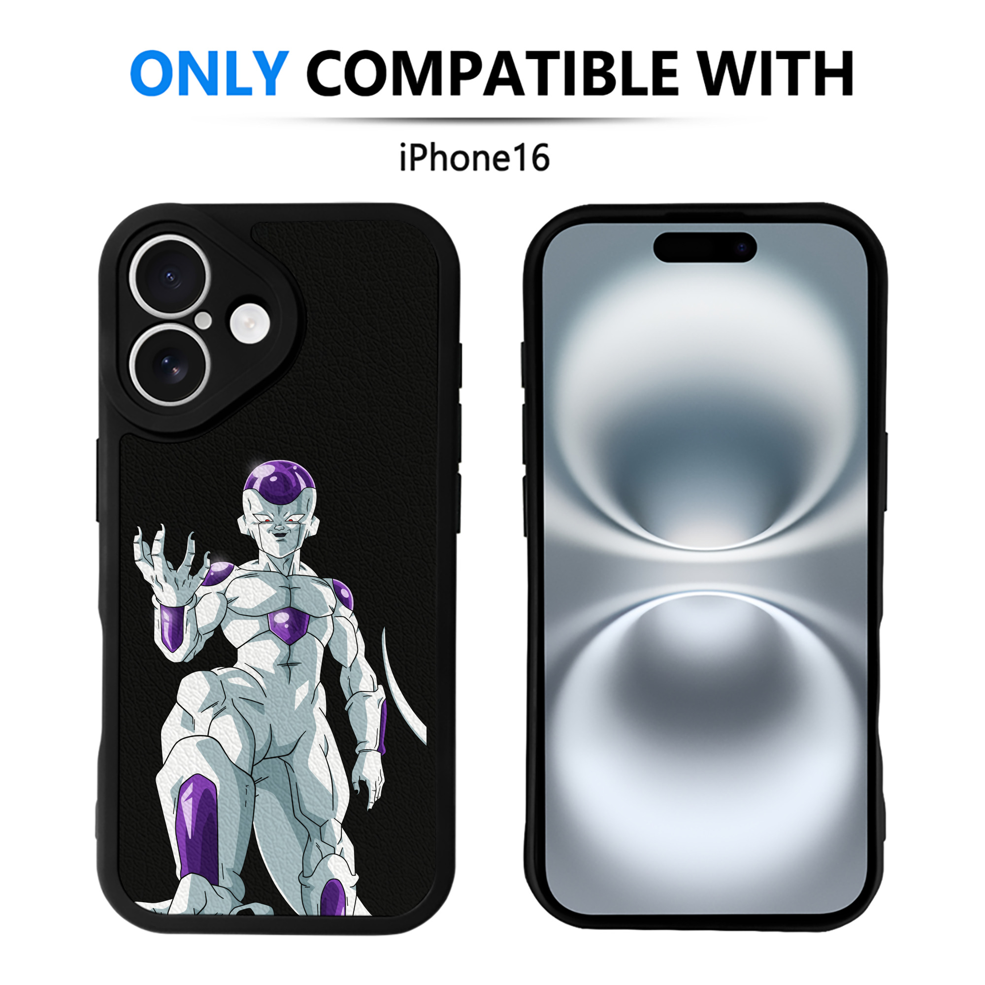 （画像用） ドラゴンボール フリーザ DRAGON BALL Frieza 【iPhone 16シリーズ対応】シリコンスマホケース（レザー調） 材質：シリコン